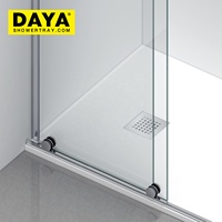 Cabine de douche de luxe noire en verre trempé, cabine de douche d'angle carrée pour salle de bain