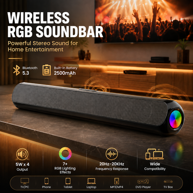 Home TV Soundbar Best Blue Tooth Soundbar With Wireless Woofer Sounbar USB Home Theater Sound Bar