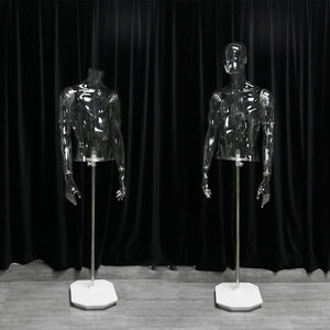 Mannequin masculin transparent en plastique, modè<span class=keywords><strong>le</strong></span> <span class=keywords><strong>3D</strong></span> pour présentation de vêtements, mannequin homme transparent - Product Image 1