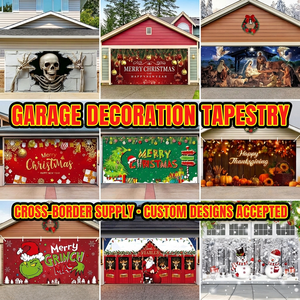 Bannière de Noël personnalisée pour porte de <span class=keywords><strong>garage</strong></span>, tapisserie décorative 7 x 16 pieds, en polyester écologique, pour affichage de cour de Noël - Product Image 3