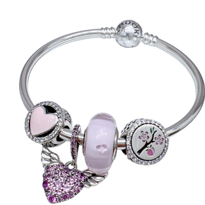 Collar de Moda con Colgante de Plata 925, Estrella, Corazón Rosa, Perla de Agua Dulce Morada, Flor y Circonita, Accesorio de Joyería para Mujer, Regalo - Product Image 3