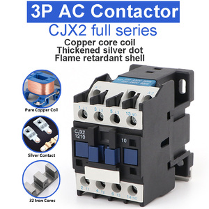 Contactor Trifásico CA <span class=keywords><strong>Newlink</strong></span> CJX2-1210/1201, Punto de Contacto Reforzado de Plata, Bobina de Cobre Puro, 12A 220V 50/60Hz, Uso Industrial, Certificación CCC - Product Image 2