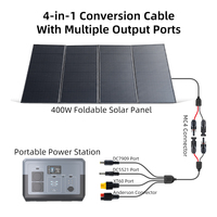 Panneau solaire portable 400W pliable en forme de valise, chargeur solaire durable pour station d'alimentation, idéal pour le camping, les situations hors réseau et les pannes de courant