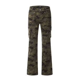 Pantaloni <span class=keywords><strong>Cargo</strong></span> mimetici personalizzati da donna alla moda a vita bassa tute mimetiche dritte pantaloni da donna - Product Image 5