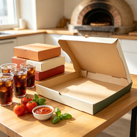 Boîtes à pizza en kraft ondulé personnalisées avec logo SP4854, écologiques, jetables, pour la livraison de pizzas à emporter