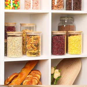 8.5*12cm/18oz Eco-Friendly Modern Multifunction Glass Food Storage Canisters Airtight Bamboo Wood Lid Clear Kitchen Cover - Product Image 6