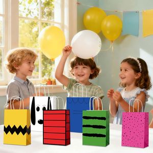 Bolsas de Regalo para Fiestas con Diseño de Perro Rojo, Decoraciones de Cumpleaños con Temática de Cachorros, Bolsas de Papel con Asas para Dulces y Golosinas - Product Image 4