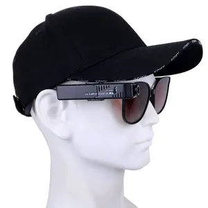 POV téléphone portable enregistrement visuel humain wifi vision nocturne surveillance de sécurité caméra IP clipsé sur des lunettes pour l'étude