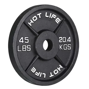 Hot Life Custom Wholesale Gym Exercise Competition Weight Lifting Calibrated Cast Iron Weight Plates