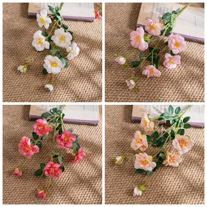ช่อดอกกุหลาบประดิษฐ์ CallaFloral ดอกไม้โพลีเอสเตอร์เสมือนจริง สีขาวนวล สีชมพูเข้ม สีชมพูอ่อน สำหรับตกแต่งงานแต่งงาน - Product Image 3