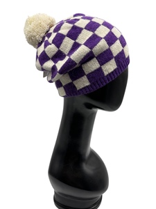 Calidad Superior 60% Lambas Lana 20% Angora 20% Nylon Boina a cuadros Stock Gorro adulto 56-58Cm - Product Image 2