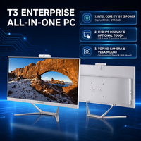 PC tout-en-un avec support fixe 22 24 27 pouces FHD 1920x1080 Intel Core I3 I5 I7 DDR4 SSD Windows 11 Bluetooth pour usage bureautique
