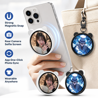 Magnetische elektronische digitale badge draagbare videoscherm pin BLE draadloze mediatoevoer slimme broche tag 1,85 inch touchscreen