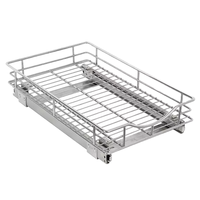 Cesto Deslizante Hidráulico Vbosr Antiferrugem para Armários de Cozinha em Aço Inoxidável Modular de Metal - Rack de Cozinha
