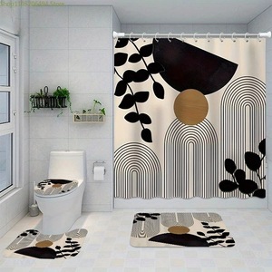 Cortina de Ducha de Poliéster Abstracta, Cortina de Baño con Impresión Digital Personalizada, Juego de Cortinas de Ducha Impermeables, Venta al Por Mayor - Product Image 3
