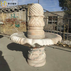 Fontaine sculptée en pierre Jiahua à trois niveaux, bassin d'eau extérieur de style européen, sculpture de colonne durable pour jardin - Product Image 5