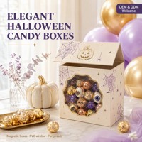 Boîtes personnalisées pour friandises d'Halloween avec fenêtre transparente, emballage de bonbons Boo Bag, multipack de 48, vente en gros d'usine OEM