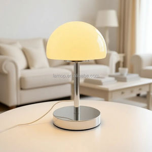 Ретро-настольная лампа-полусфера из стекла, создающая атмосферную подсветку для гостиной и спальни, прикроватное освещение, теплый декор - Product Image 3