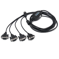 Convertidor Serial USB 2.0 a RS-232 de 4 Puertos UOTEK, Chip FTDI, Cable Adaptador DB9, Longitud de 1.5M, Velocidad de Transmisión de 300-921,600bps, Modelo UT-8814