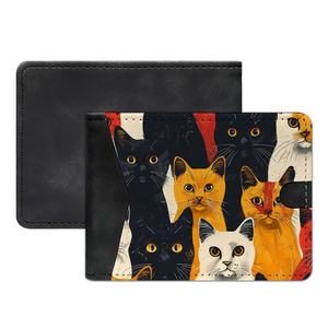 Portefeuilles pour hommes personnalisés à deux volets, style nouveau, bricolage, cuir PU coloré, portefeuille à sublimation pour hommes avec porte-cartes - Product Image 5