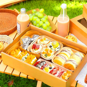 Boîte <span class=keywords><strong>à</strong></span> lunch jetable en papier kraft écologique pour <span class=keywords><strong>avion</strong></span>, camping en plein air, barbecue, collation, sushi, avec pelliculage mat et revêtement UV - Product Image 4