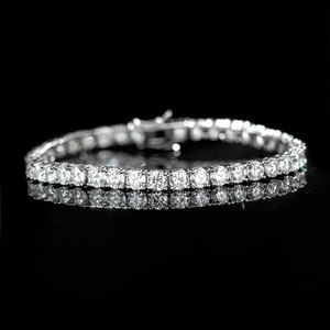 Pulsera de Tenis de Plata 925 con Diamante de 3mm Moissanita, Joyería de Alta Calidad al por Mayor, Cadena de Tenis Estilo Hip Hop - Product Image 1
