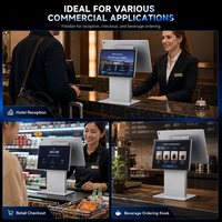 Terminal de point de vente tactile tout-en-un Android à double écran en aluminium ultra-fin TouchWo 15,6 pouces pour restaurant, hôtel, commerce de détail