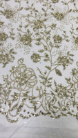 2025 nouveautés en stock tissu de dentelle à paillettes florales 3D à paillettes épaisses