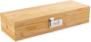 Boîte de rangement de couteaux en <span class=keywords><strong>bois</strong></span> de bambou poli Japandi organisateur de couverts de cuisine étui verrouillable pour le stockage des couverts du chef en toute sécurité à la maison - Product Image 4
