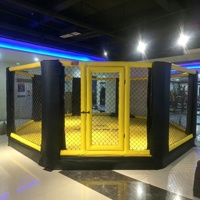 Ring de boxe pliable avec logo personnalisé, installation rapide, plateforme de boxe portable à structure en acier, directement de l'usine pour les salles de sport commerciales