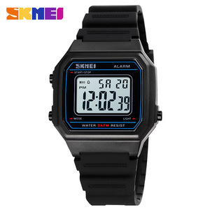 <b>Skmei</b> Digital <b>Watch</b> Men Women 5ATM Water Resistant Sport Electronic <b>Watch</b> Black Strap Unisex Student Alarm Clock Timepiece - Product Image 1