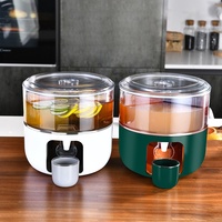 Bouilloire de cuisine rotative transparente en plastique de style japonais seau à glace d'été de grande capacité Design moderne eau froide