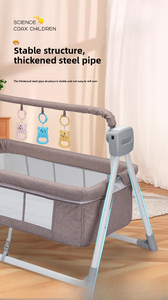 Berceau à bascule électrique intelligent premium pour bébé, berceau pliable pour nouveau-nés de 0 à 36 mois, lit portable multifonctionnel - Product Image 3