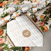 Papier de soie de Noël rose imprimé sur mesure avec motif de poinsettia floral pour emballage cadeau, emballage au détail et farce
