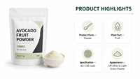 Natuurlijk kruidenavocadofruitpoeder (Persea Americana) voedingskwaliteit voor maaltijdvervanging & cosmetische grondstof