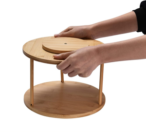 <strong>Kitchen</strong> Bamboo Turntable <strong>Carousel</strong> 2 Tier Turntable Lazy Susan Rotating Spice Rack - Product Image 6