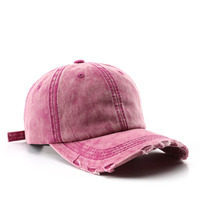 Sombrero de papá de mezclilla desgastada Vintage, gorra de béisbol ajustable lavada de algodón sin construir, gorra de béisbol deshilachada impermeable para mujeres y hombres