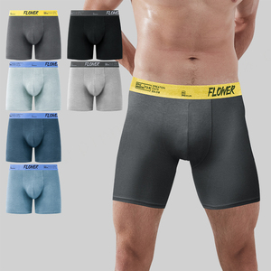 Boxer long personnalisé confortable uni 100% coton sous-vêtements pour hommes Boxer pour hommes - Product Image 1