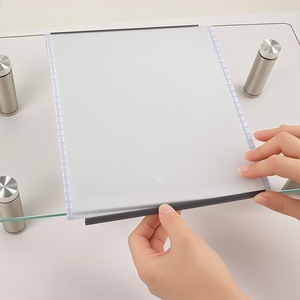 Support pour ordinateur portable en verre trempé, plaque de refroidissement de bureau, étagère transparente réglable pour moniteur, 60X13X0.5 Cm - Product Image 2