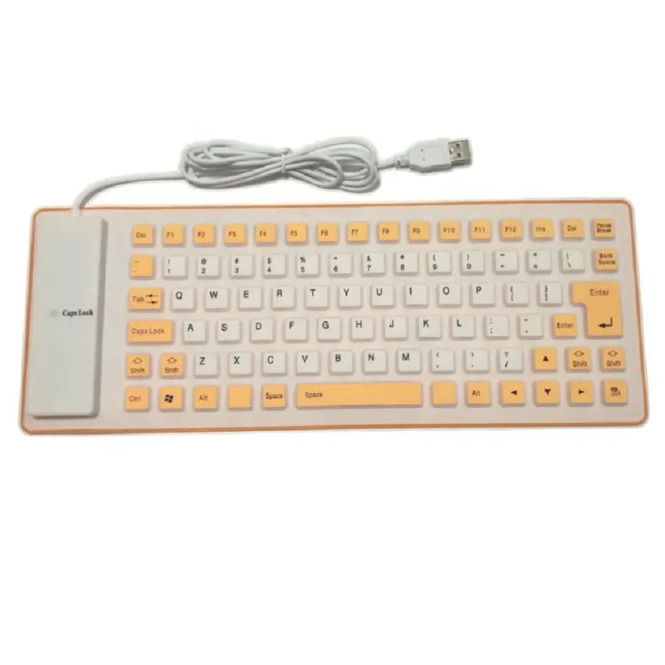 Waterproof Portable Soft Keyboard Folding Game Two-color Silicone Keyboards For Laptop