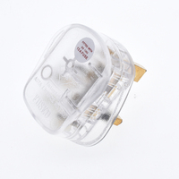 Steker Kabel Adaptor Perjalanan Output AC English Gauge, Semua Kabel Tembaga Transparan Berlapis Embun, Kabel Canggih dengan Sekring 323n