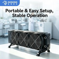 Kit de refroidissement externe à eau OCOCOO 360 mm avec 3 ventilateurs PWM 120 mm, radiateur en aluminium à connexion rapide 360 mm pour serveurs IA de centre de données