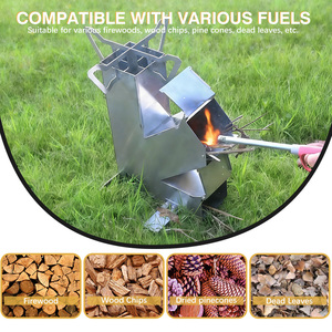 INBESTCAMP Brasero fusée à bois pliable pour randonnée, patio et camping, modèle Hobo Lipat - Product Image 2