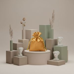 Bolsa de seda personalizada para exportación en lotes pequeños, con bolsillo para paquete, para almacenamiento de cabello postizo, sombreros y antifaces - Product Image 1