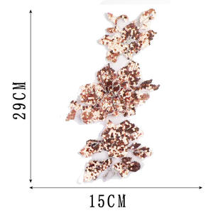 Bordado encaje tela pegatinas lentejuelas vestido de novia bordado pegatinas malla inferior flor parches - Product Image 6