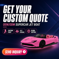 Bateau Supercar Aquatique Rose Ouvert en Fibre de Verre (FRP) 4,98m 4-5 Passagers 60km/h pour Location en Parc Aquatique, Station Balnéaire, Tourisme Lacustre et Entreprises