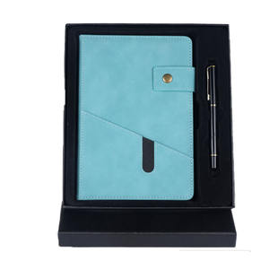 Options de personnalisation <span class=keywords><strong>pour</strong></span> la création de marque : Ensemble de planificateur magnétique <span class=keywords><strong>pour</strong></span> réfrigérateur en similicuir, journal à feuilles vertes, carnets à couverture rigide avec stylo - Product Image 4