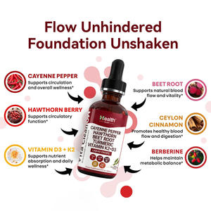 Suplementos de Marca Privada OEM, Gotas Líquidas de Pimienta de Cayena Orgánica, Suplemento Vegano que Apoya el Metabolismo Inmunológico y la Salud Digestiva - Product Image 2