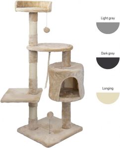 En gros, Arbre à chat luxueux et personnalisé pour la maison, avec grand condo pour animaux en peluche et griffoir en bois de sisal naturel - Product Image 3