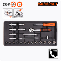 Kit d'outils à main à douille combinée personnalisé de 24 pièces HARDEN vente en gros ensemble d'outils à douille Crv 1/4"